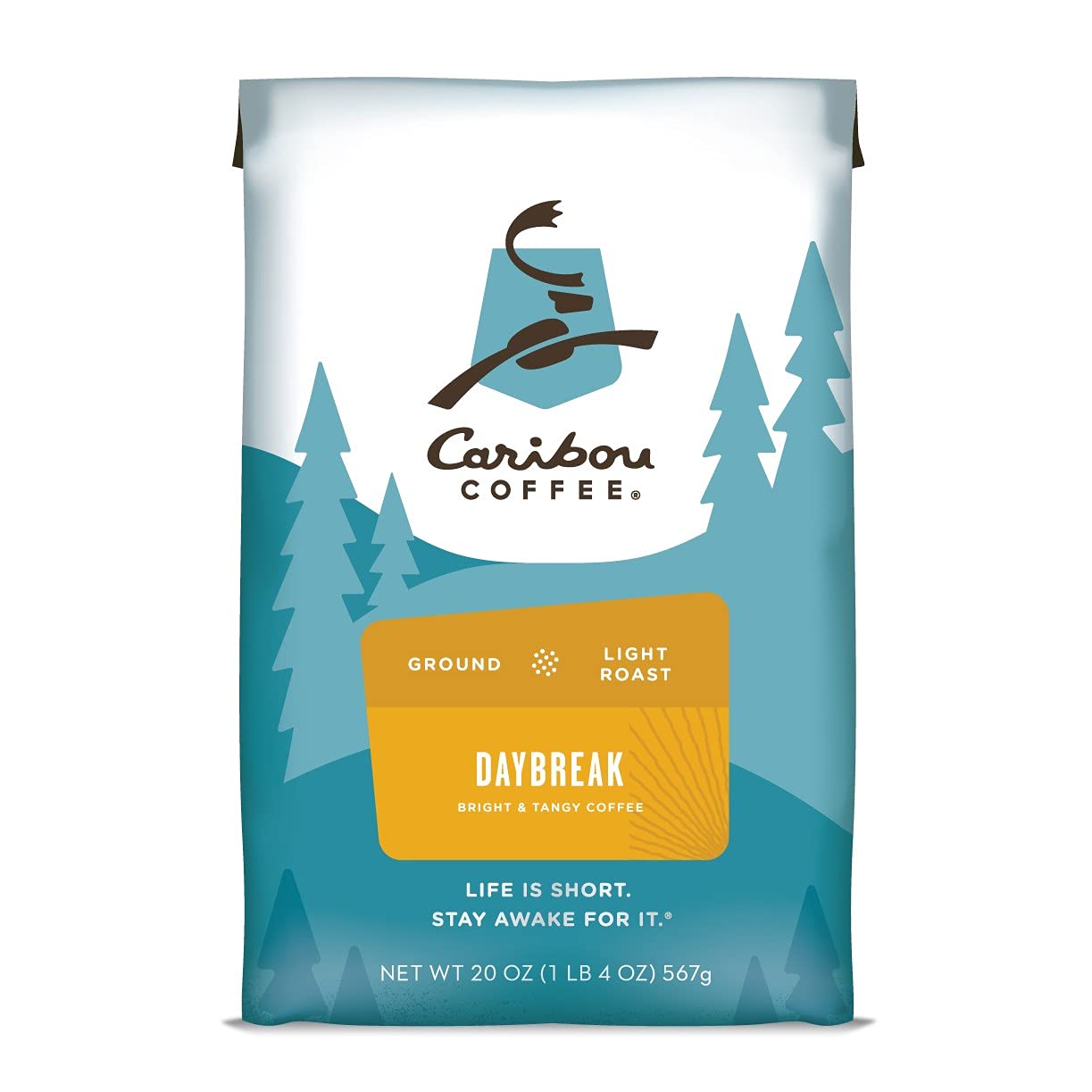 Caribou Coffee, Daybreak Morning Blend - Light Roast Ground Coffee - 20 Ounce Bag, Rainforest Alliance Certified