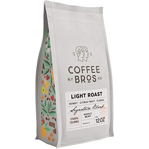 Coffee Bros., Light Roast Whole Bean 100% Arabica 1 Bag (12oz) Ethiopia & Colombia Gourmet & Specialty