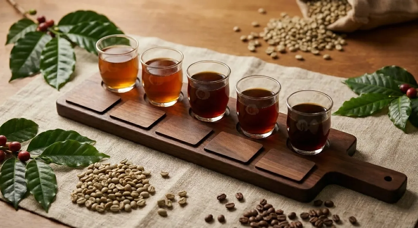 World map of coffee growing regions across Africa, the Americas, and Asia-Pacific