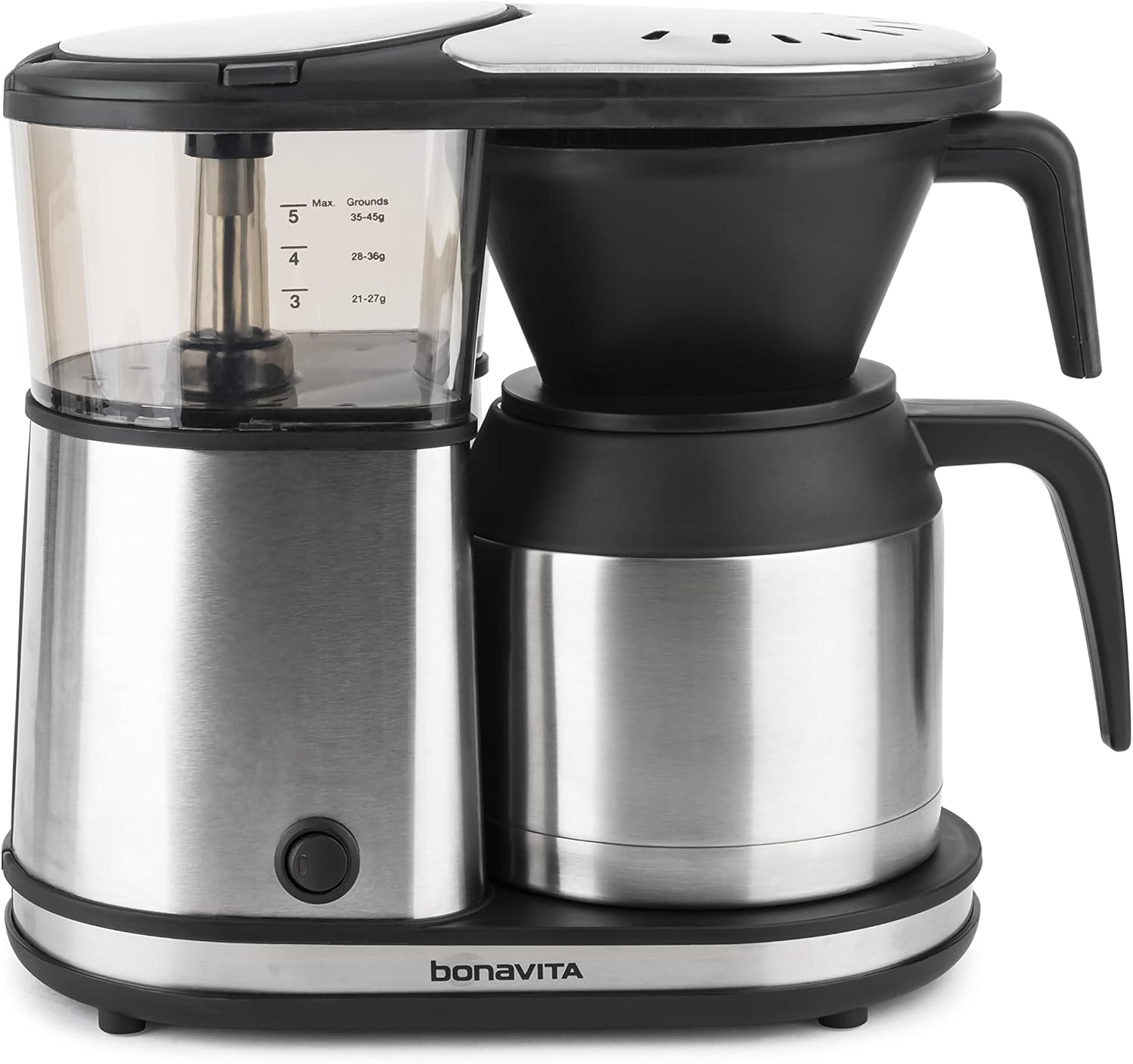 Bonavita 5 Cup Coffee Maker with Thermal Carafe One-Touch Pour Over Brewing, BV1500TS, Stainless Steel